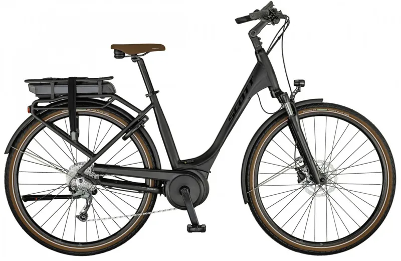 Scott Sub Active eRIDE 10 USX Rack 2021 Electric Urban Bike Black
