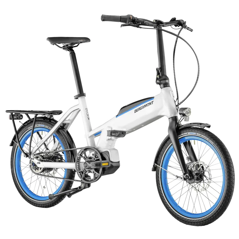 Bergamont Paul-E EQ Expert 2021 Electric Folding Bike - White/Cyan
