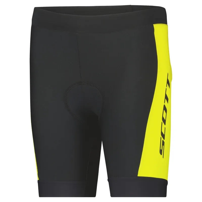 Scott RC Pro Junior Lycra Shorts - Black/Sulphur Yellow
