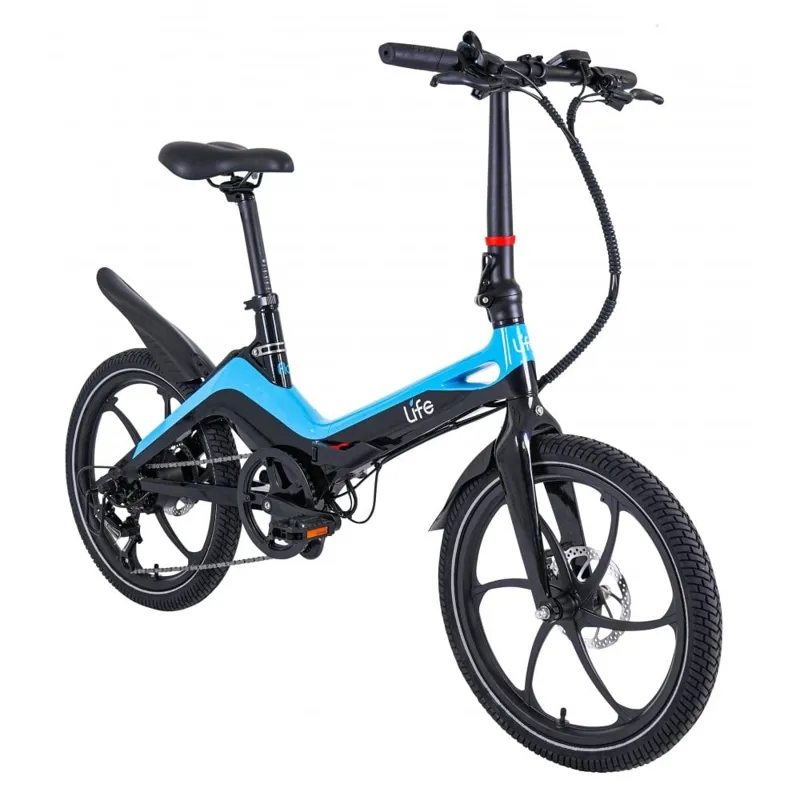 Li-Fe Flo 20w 2022 Electric Folding Bike - Black/Blue-2