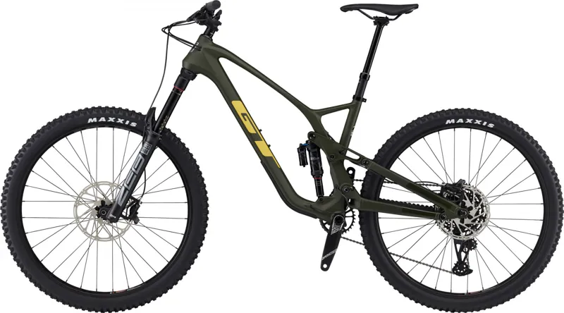 GT Force Carbon Pro 29er Full Suspension MTB - Military Green - Large-2