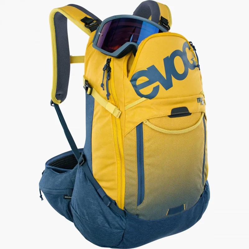 Evoc Trail Pro Protector 26 Litre Backpack - Curry/Denim-2