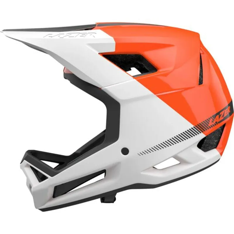 Lazer Cage KinetiCore Full Face MTB Helmet - Matt Orange/White-2
