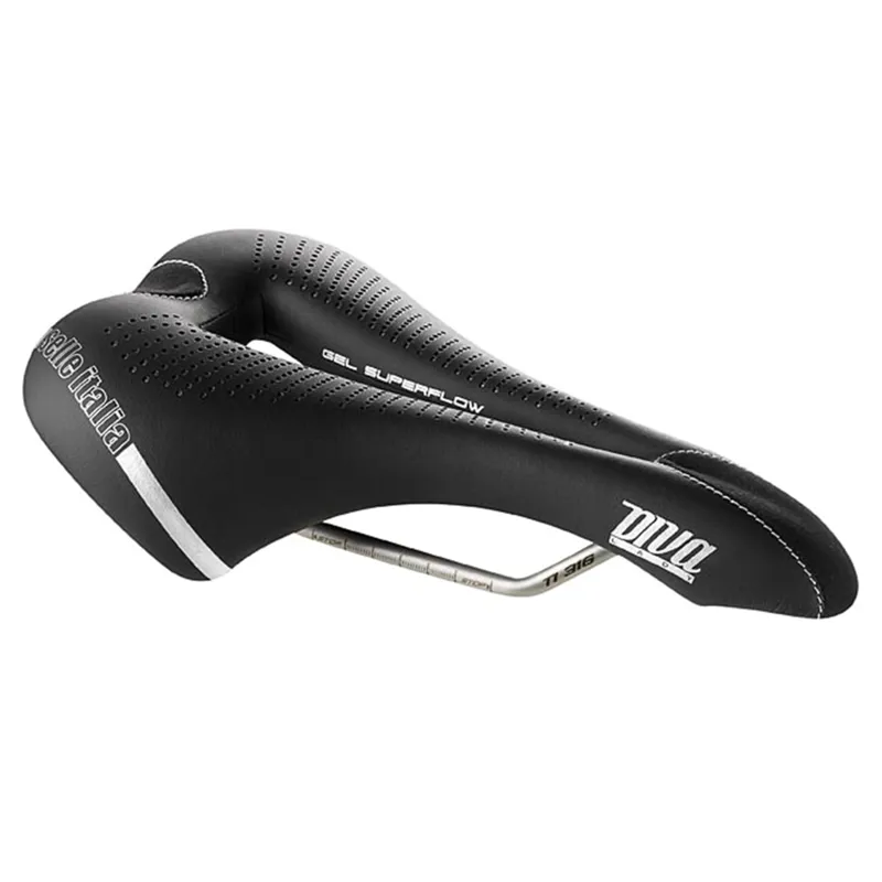 Selle Italia Diva Gel TI316 Superflow Women's Saddle - Black-2