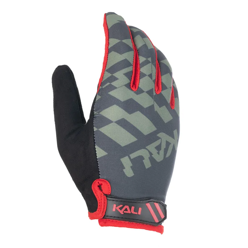 Kali Laguna Long Finger Gloves - Glitch Moss/Red