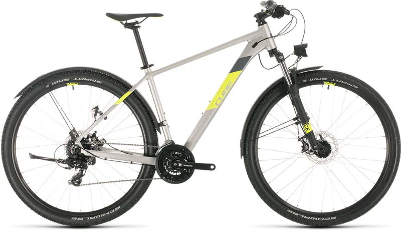 Cube Aim Allroad 27.5 2020 Hardtail Mountain Bike - Silver/Flashyellow