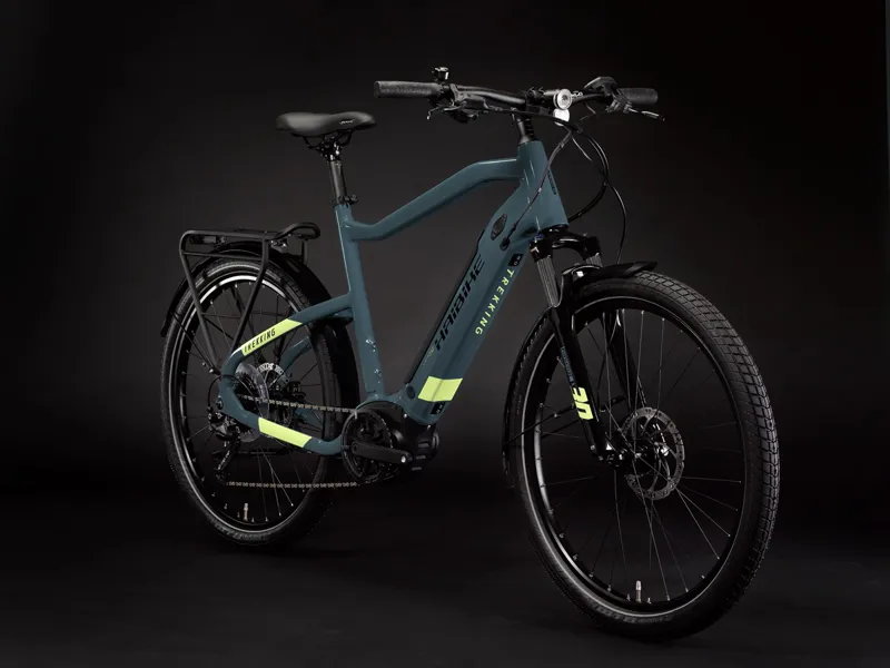Haibike Trekking 5 High 2022 Electric Hybrid Bike - Cadet Blue/Canary-1