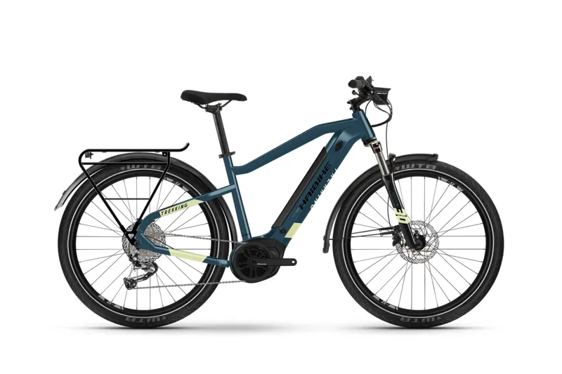 Haibike Trekking 5 High 2022 Electric Hybrid Bike - Cadet Blue/Canary