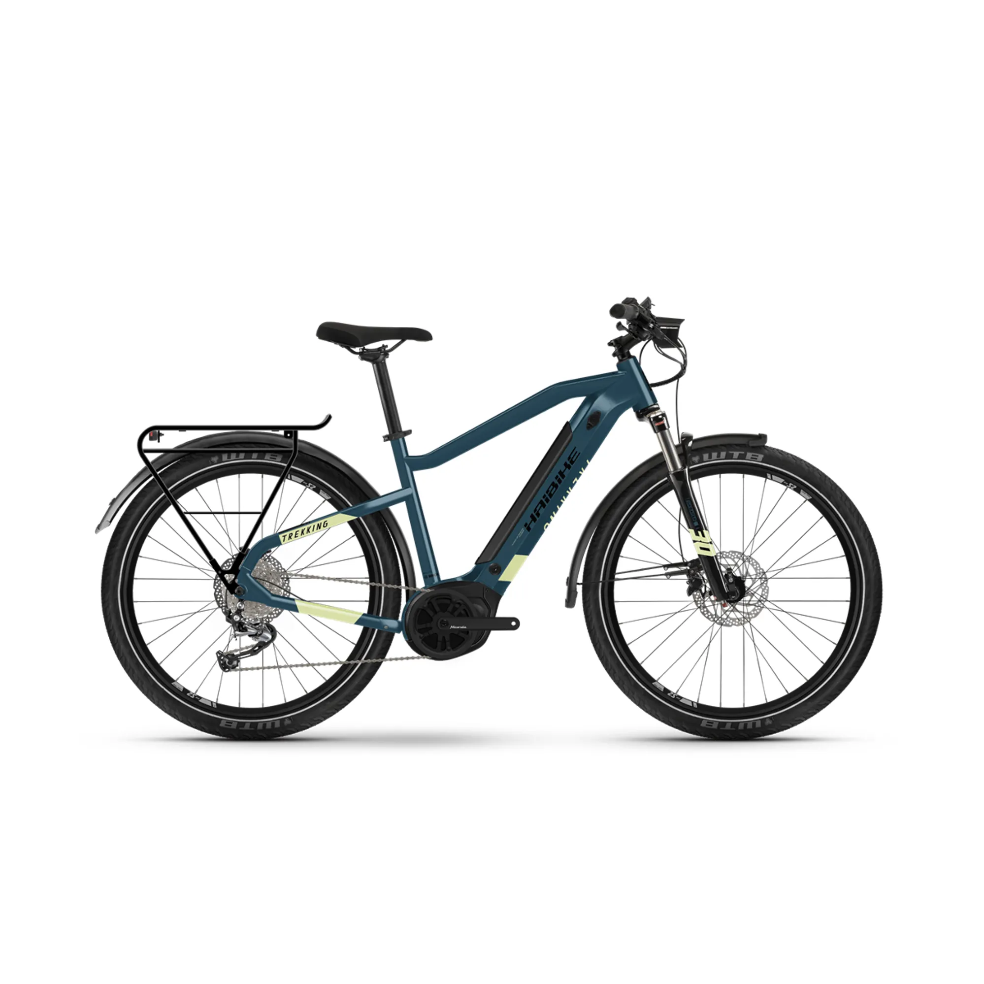Haibike Trekking 5 High 2022 Electric Hybrid Bike Cadet Blue Canary