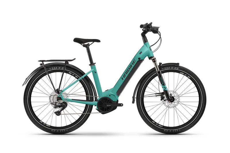 Haibike Trekking 7 Low Unisex Electric Hybrid Bike - Aqua/Black