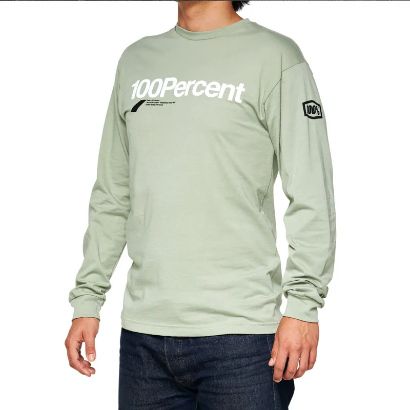 100 Percent Bilto Long Sleeve Men's Casual T-Shirt - Slate Green