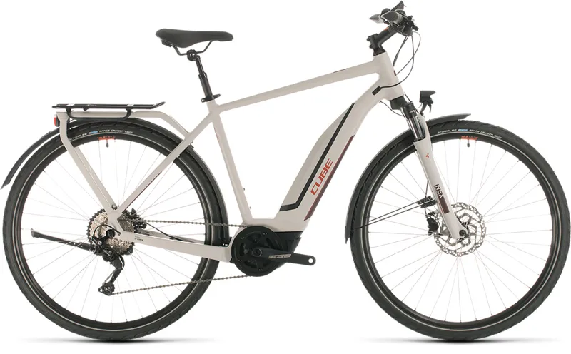 Cube Touring Hybrid Pro 500 2020 Electric Urban Bike - Grey/Red