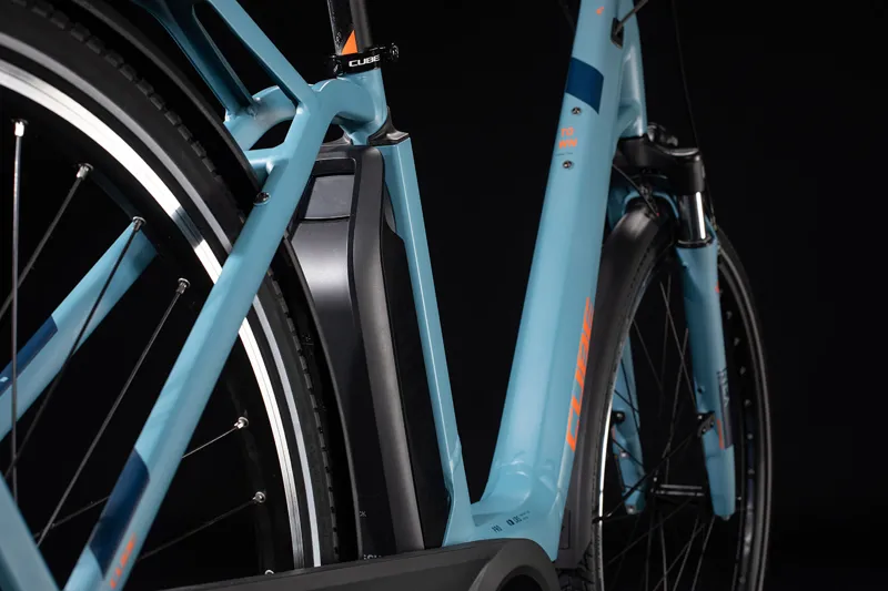 Cube Town Hybrid Pro 500 2020 Electric Urban Bike - Blue/Orange-4