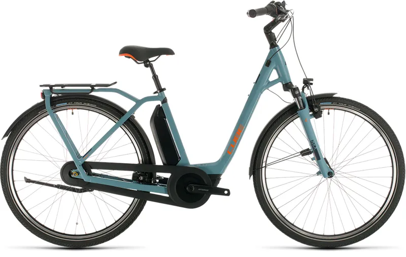 Cube Town Hybrid Pro 500 2020 Electric Urban Bike - Blue/Orange