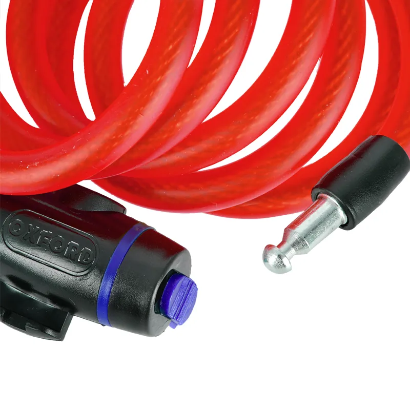 Oxford Cable Lock - 1800mm x12mm - Red-4