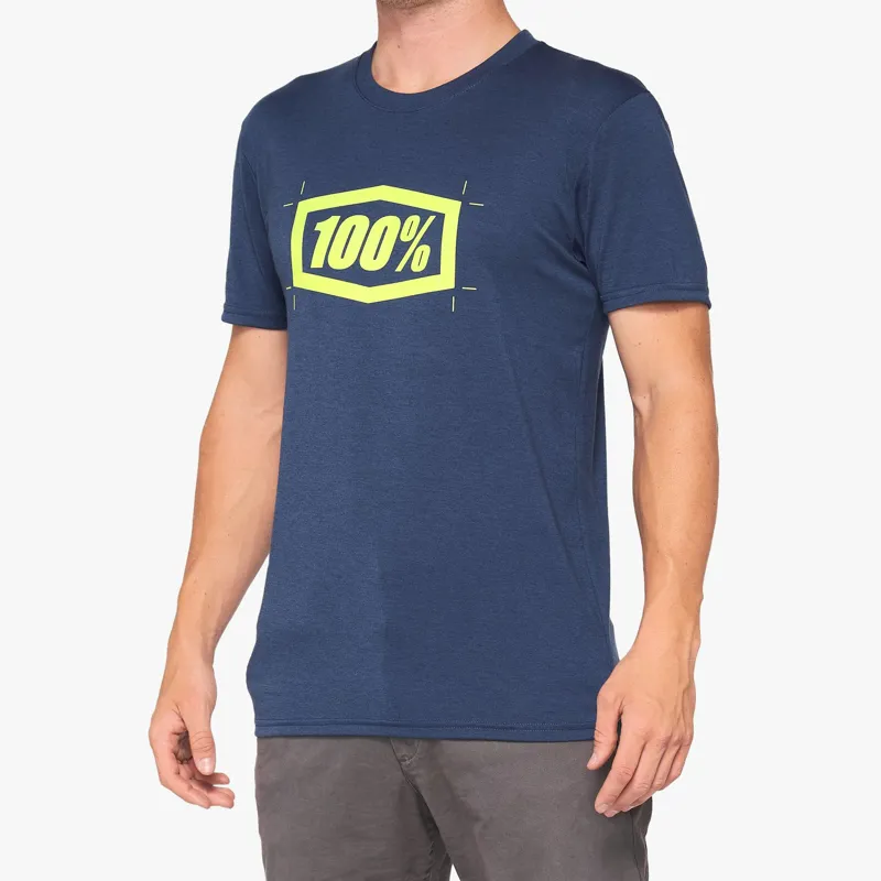 100 Percent Cropped Technical T-Shirt - Navy