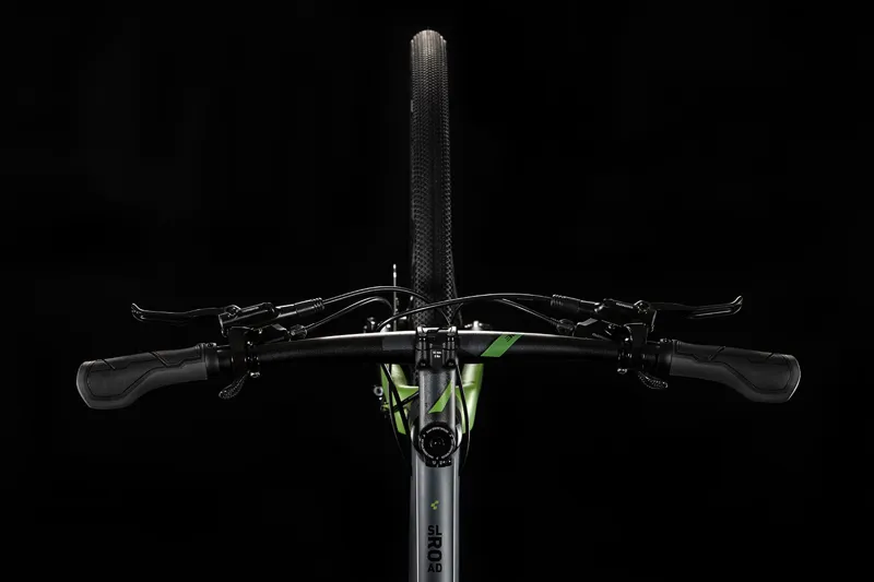 Cube SL Road Race 2020 Flat Bar Road Bike - Iridium/Green-4