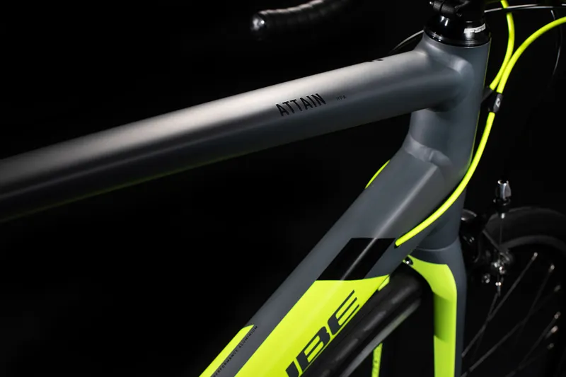 Cube Attain 2020 Road Bike - Grey/Flashyellow-3