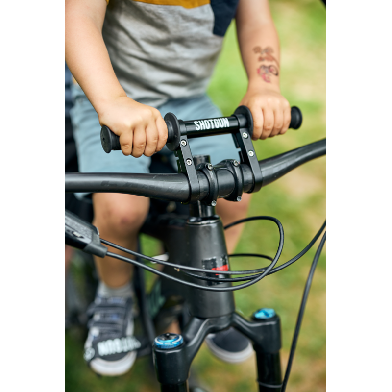 Kids Ride Shotgun MTB Front Children's Bike Seat + Handlebars Combo - Black-3