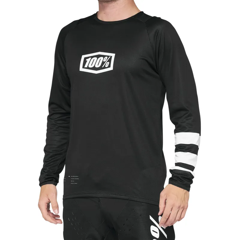 100 Percent R-Core Men's Long Sleeve Jersey - Black/White