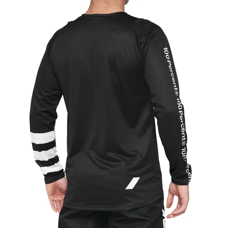 100 Percent R-Core Men's Long Sleeve Jersey - Black/White-1