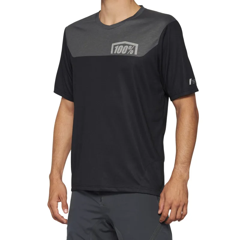 100 Percent Airmatic Men's Short Sleeve Jersey - Black/Charcoal