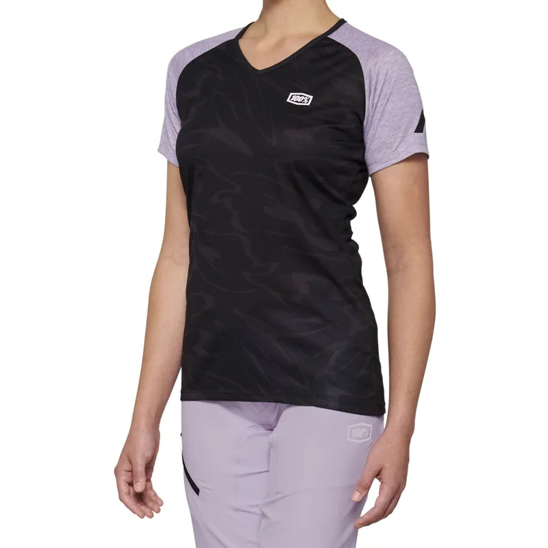 100 Percent Airmatic Short Sleeve Women's - Black/Lavender