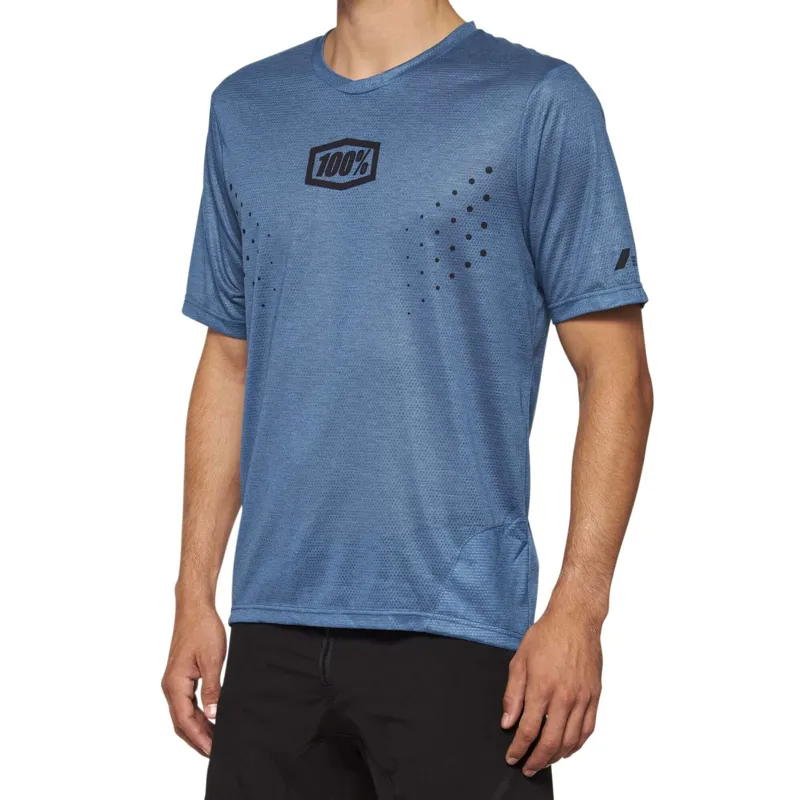 100 Percent Airmatic Mesh Men's Short Sleeve Jersey - Slate Blue