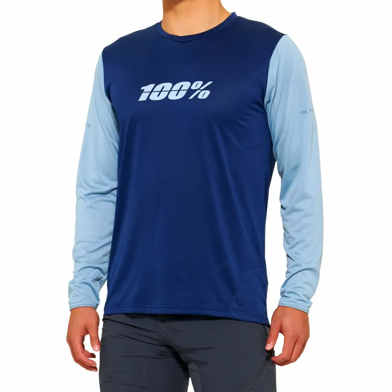 100 Ridecamp Men's Long Sleeve Jersey - Navy/Slate