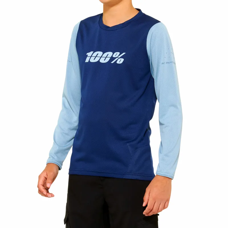 100 Percent Ridecamp Youth Long Sleeve Jersey - Slate/Navy