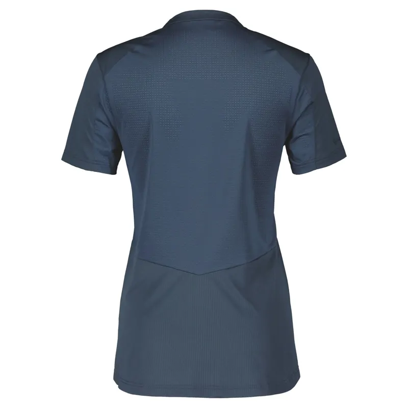 Scott Trail Flow Zip Women's Short Sleeve Jersey - Metal Blue/Dark Blue-1