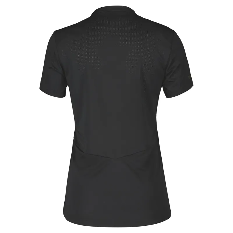 Scott Trail Flow Zip Women's Short Sleeve Jersey - Black/Fir Green-1