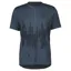 Scott Trail Flow Zip Men's Short Sleeve Jersey - Metal Blue/Dark Blue