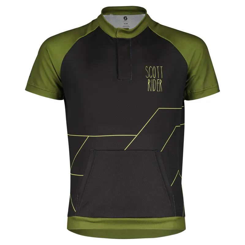 Scott RC Team Junior Short Sleeve Jersey - Black/Fir Green