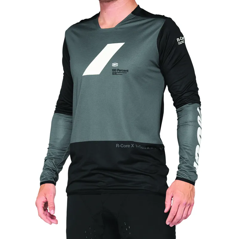 100 Percent R-Core X Long Sleeve Jersey - Charcoal/Black