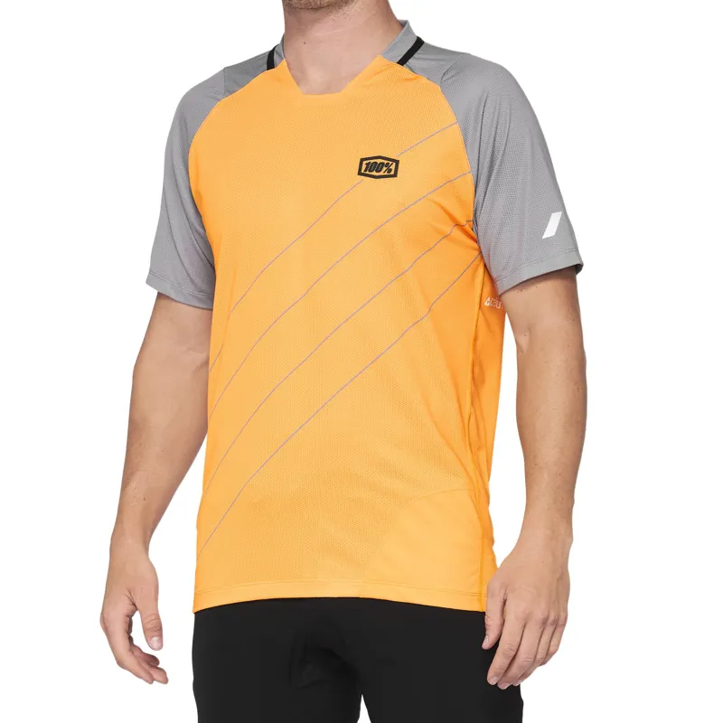 100 Percent Celium Short Sleeve Jersey - Orange/Grey