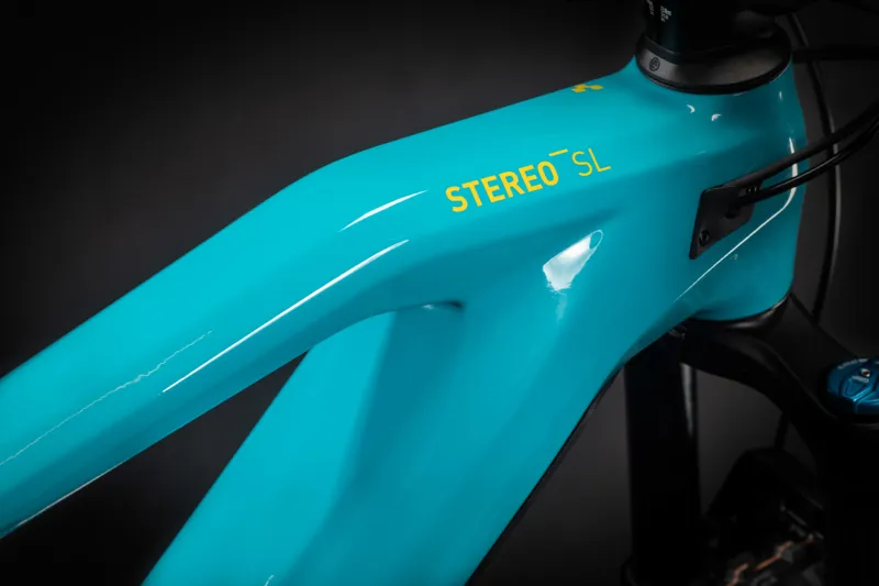 Cube Stereo Hybrid 140 HPC SL 625 2021 Electric MTB - Petrol/Peach-1