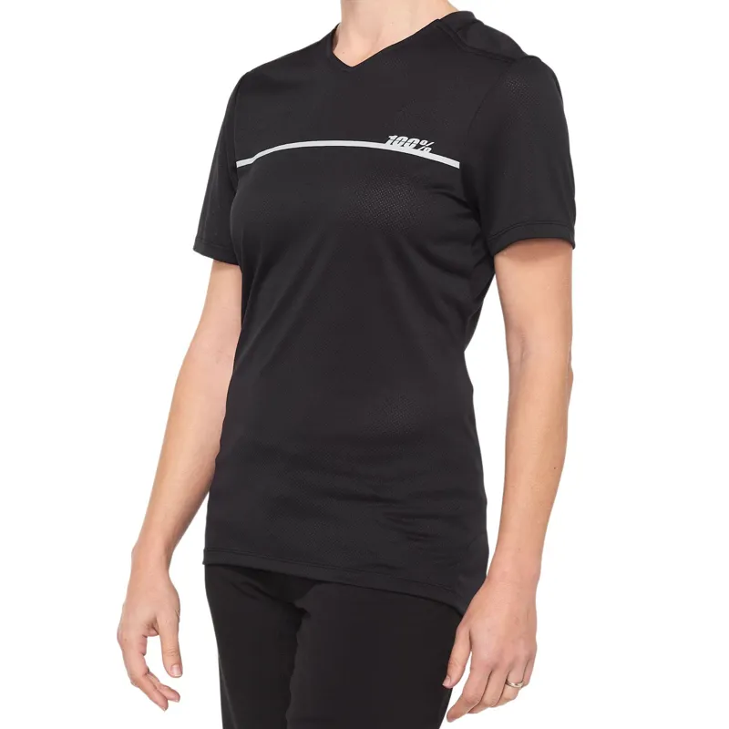 100 Percent Ridecamp Women's Short Sleeve Jersey - Black/ Grey X