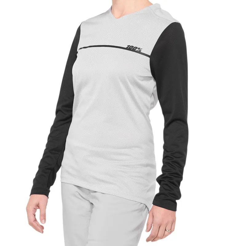 100 Percent Ridecamp Women's Long Sleeve Jersey - Grey/Black