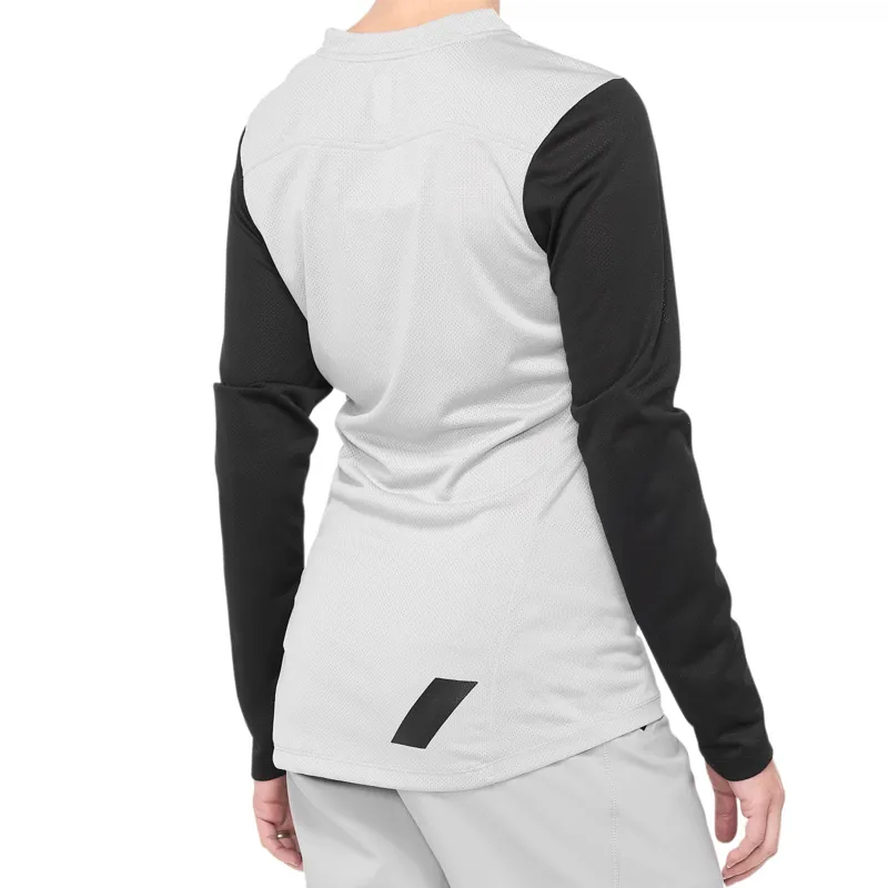 100 Percent Ridecamp Women's Long Sleeve Jersey - Grey/Black-1