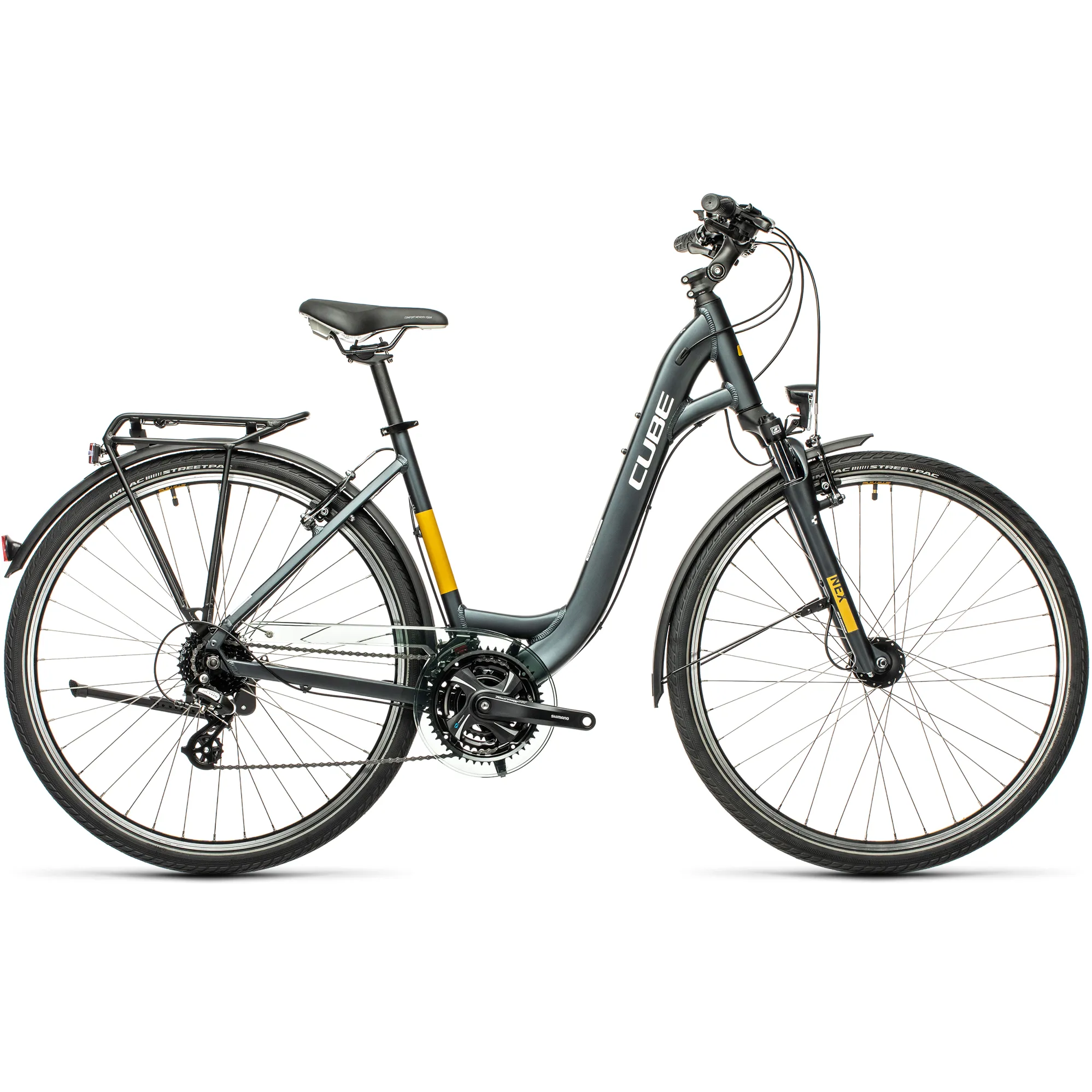 Cube Touring Easy Entry 2021 Hybrid Bike Grey Yellow