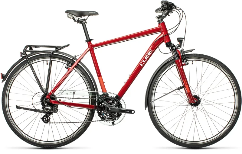 Cube Touring 2021 Hybrid Bike - Darkred/Grey - 54 cm