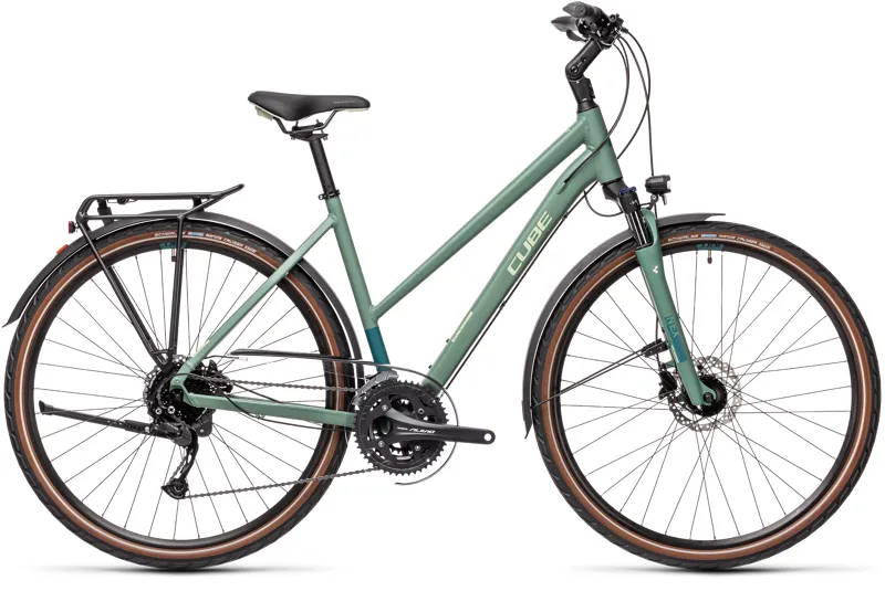 Cube Touring Exc Trapeze 2021 Hybrid Bike - Greenblue/Bluegreen