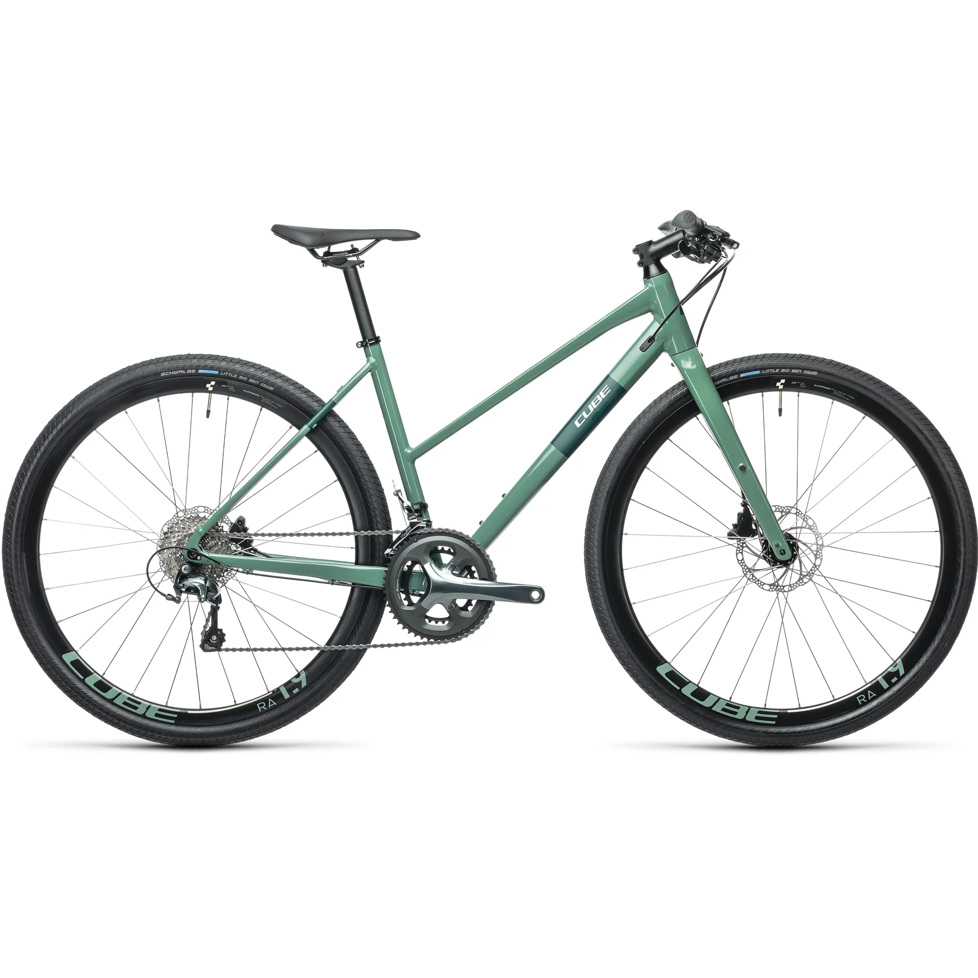 Cube SL Road Pro Trapeze 2021 Flat Bar Road Bike Greygreen Green