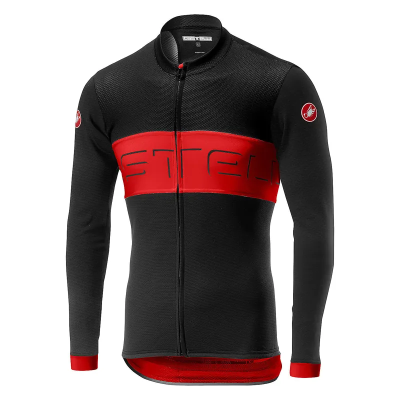 Castelli Prologo VI FZ Long Sleeve Jersey - Black/Red/Black