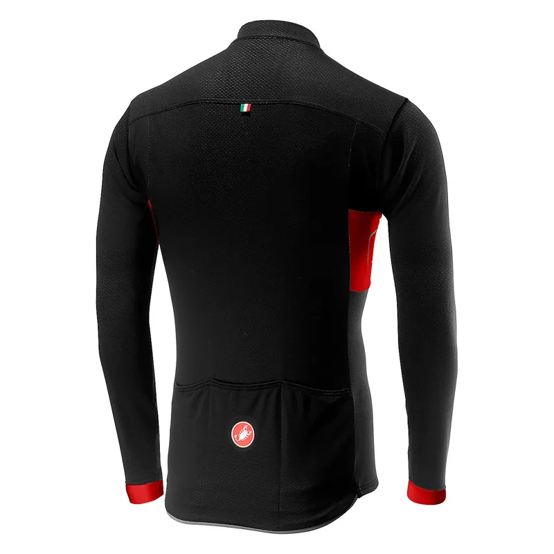 Castelli Prologo VI FZ Long Sleeve Jersey - Black/Red/Black-1