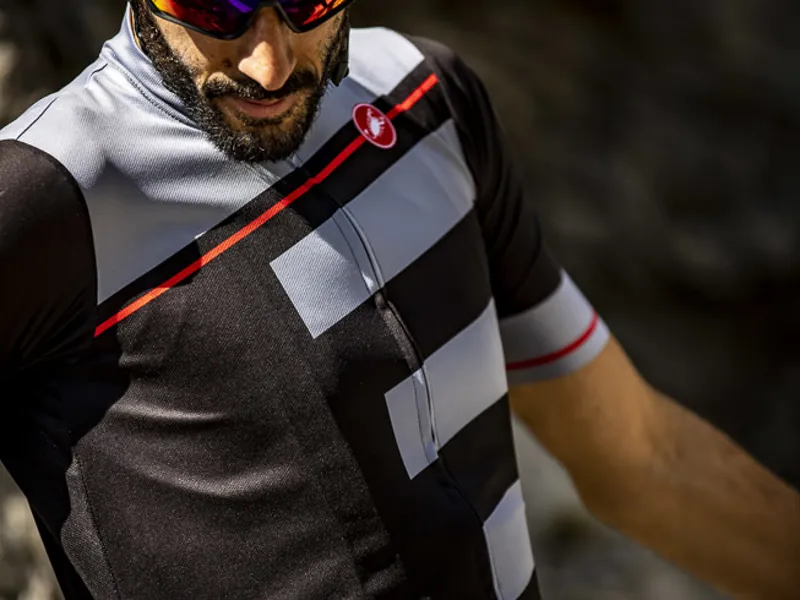 Castelli Trofeo Short Sleeve Jersey - Light Black/Vortex Grey-4