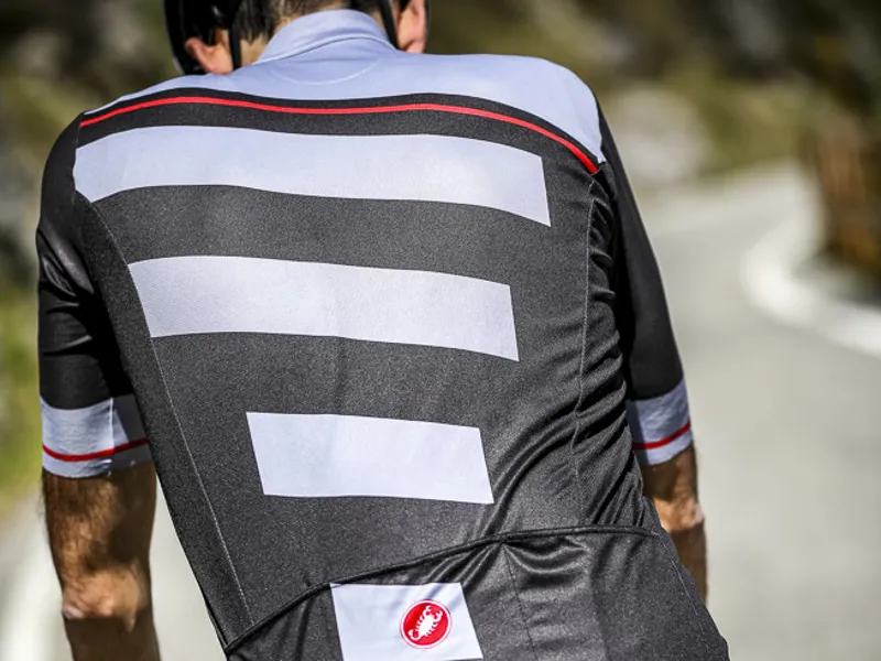 Castelli Trofeo Short Sleeve Jersey - Light Black/Vortex Grey-5