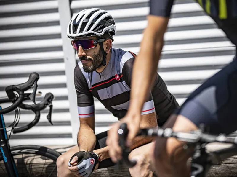 Castelli Trofeo Short Sleeve Jersey - Light Black/Vortex Grey-7