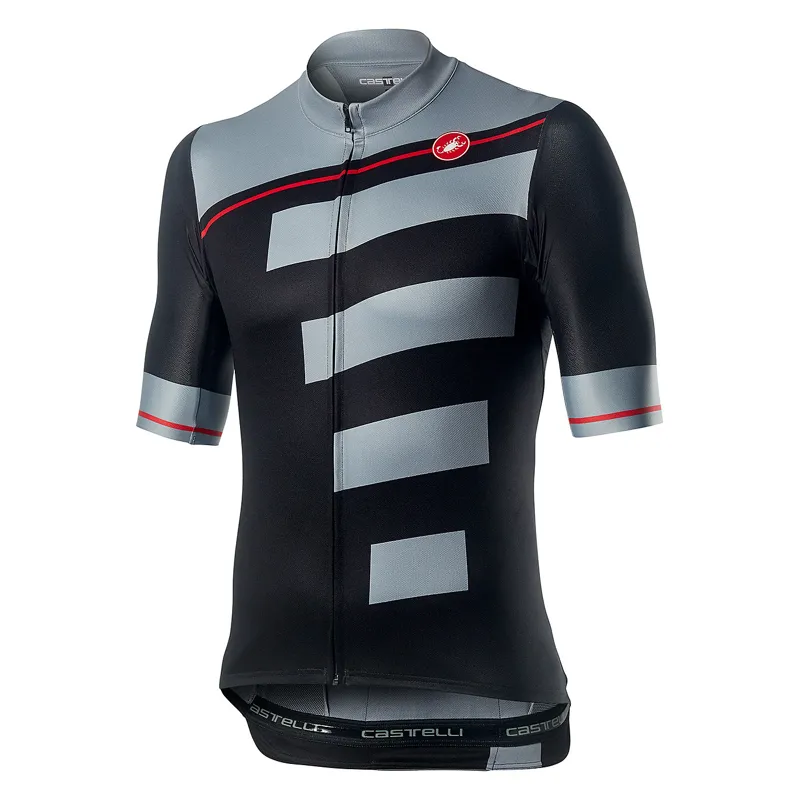 Castelli Trofeo Short Sleeve Jersey - Light Black/Vortex Grey